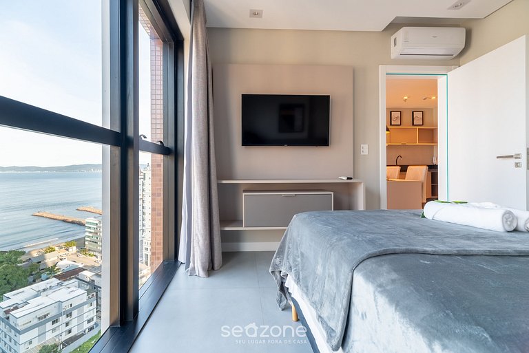 Apto vista mar cond. c/ acad. 280m praia - MHF1704