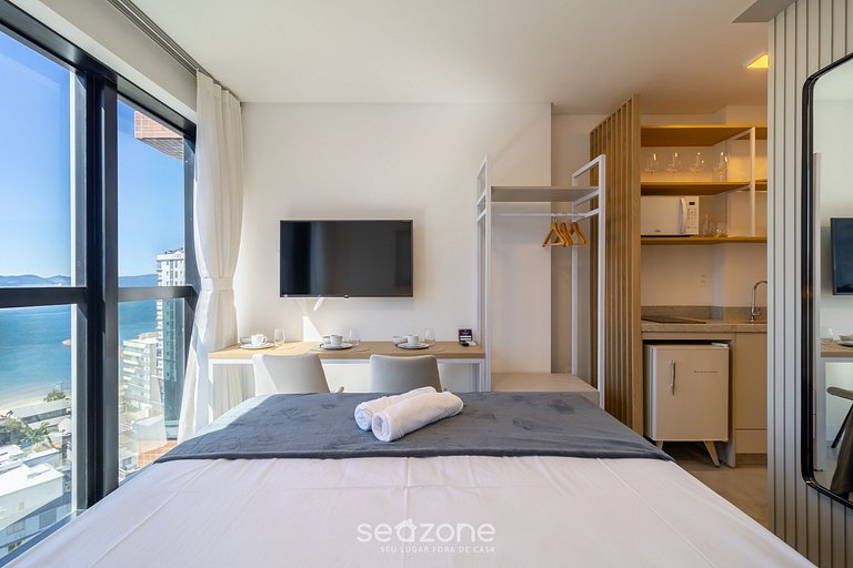 Apto vista mar cond c/ piscina 280m Praia MHFB1307