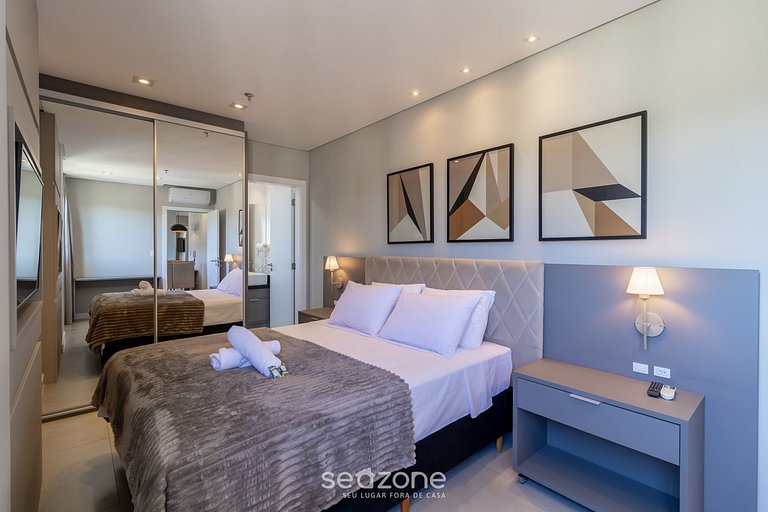 Apartamento com vista para o mar no condomínio, a 280 metros