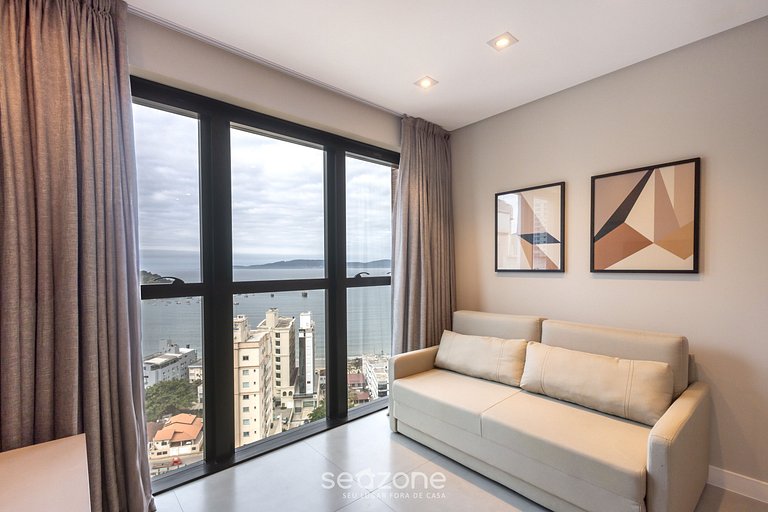 Apto 1Q c/ vista mar e acad. 280m da praia MHF1804