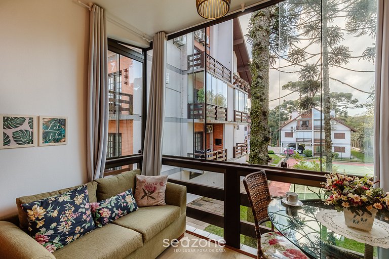 Apto duplex c/ suíte e lareira em Gramado RLN204