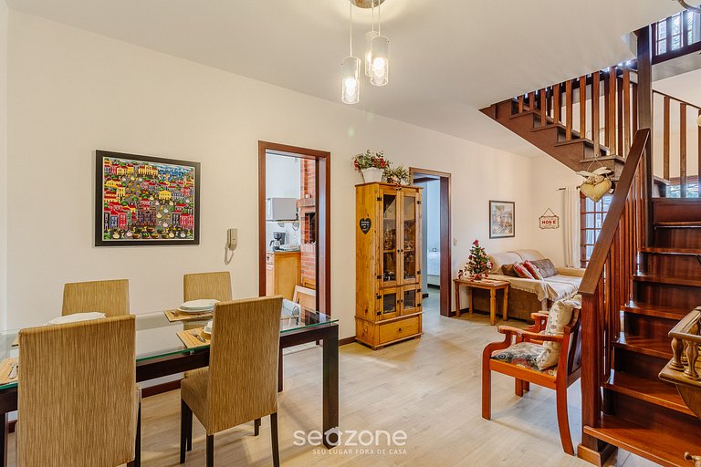 Apto dúplex c/ suite y chimenea en Gramado RLN204