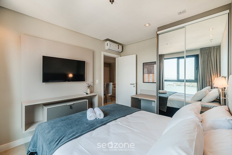 Apto vista mar c/ parrilla 280m playa MHF1902