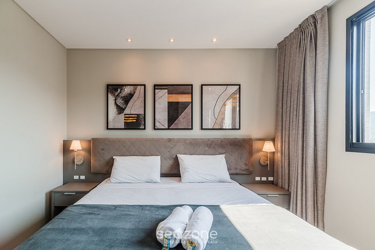 Apto vista mar c/ churrasq. 280m da Praia MHF1902