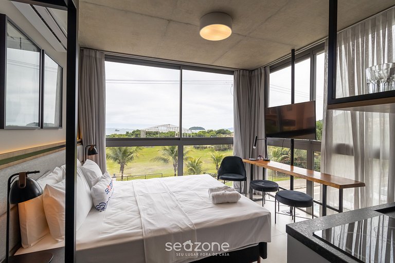 Moderno estúdio vista beira mar em Jurerê SPJ0205