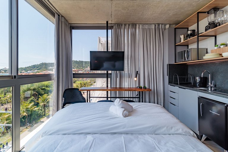 Studio confortável vista beira mar Jurerê SPJ0305