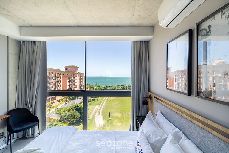 Hermoso estudio c/ vista frente mar Jurerê SPJ0503