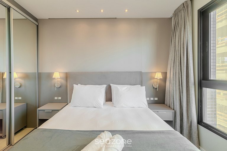 Apto vista mar cond. c/ piscina 280m playa MHF0802