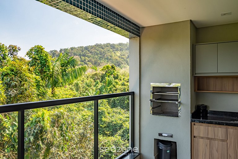 Apto c/ churrasqueira a 290m da Praia HRE0035