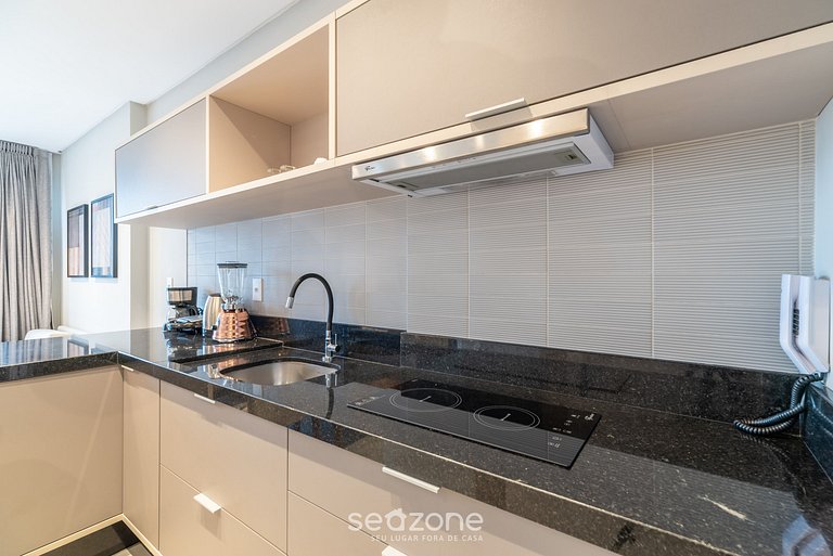 Apto vista mar c/ acad. 280m da praia MHF1703