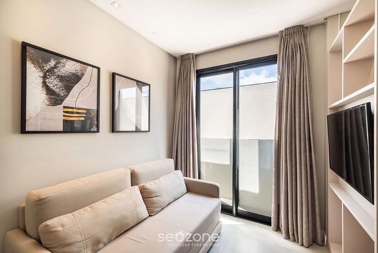 Apto c/ piscina e acad. 2Q a 280m da praia MHF0509