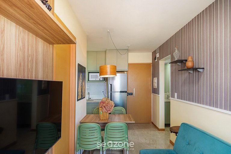 Apto cómodo con vista al mar en Salvador SOA0602