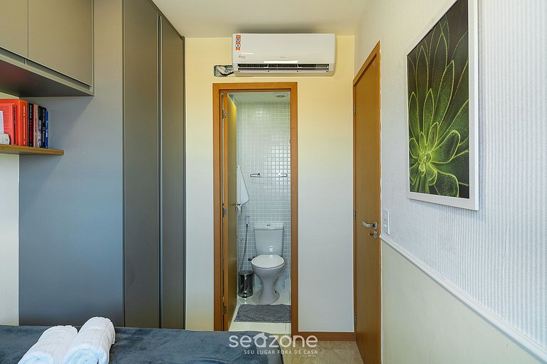 Apto cómodo con vista al mar en Salvador SOA0602