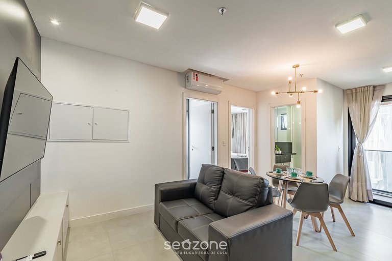 Apto 2Q c/ piscina vista mar 280m da praia MHF0902