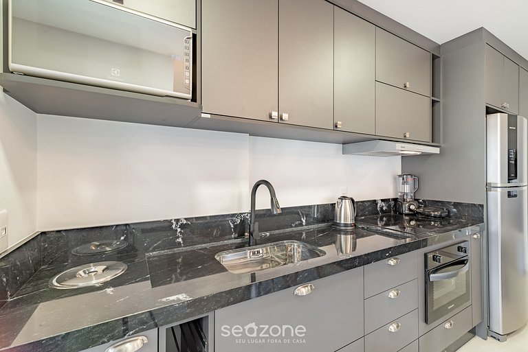 Apto 2Q c/ piscina vista mar 280m da praia MHF0902