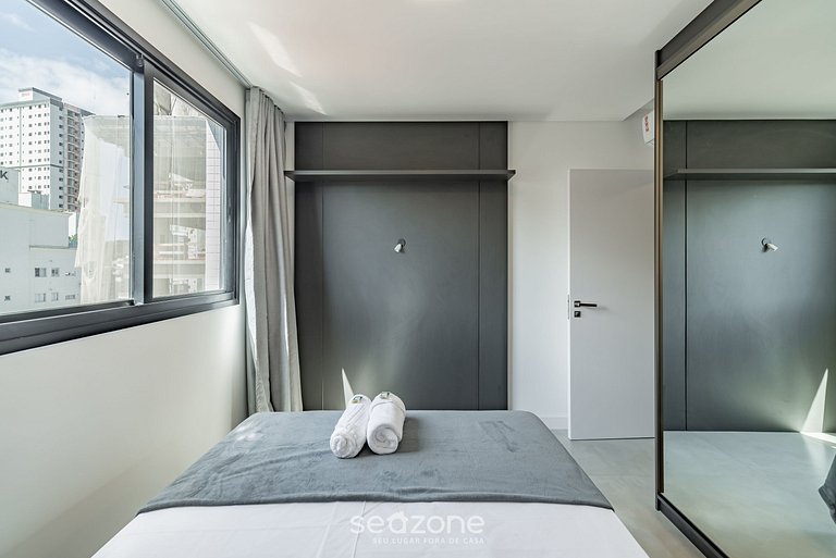 Apto 2Q c/ piscina vista mar 280m da praia MHF0902