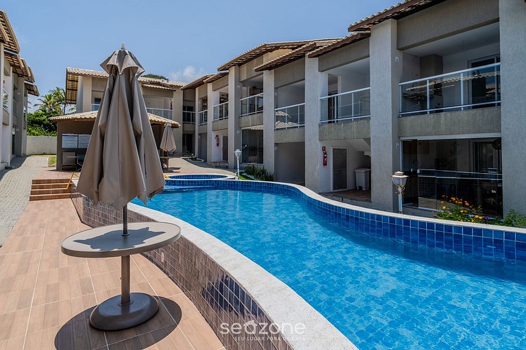 Apt equipado em cond. c/ piscina- Imbassaí ITFA039