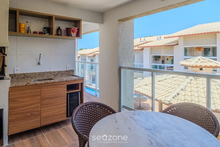 Apt equipado em cond. c/ piscina- Imbassaí ITFA039