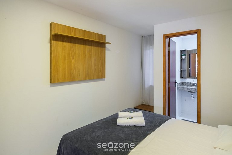 Apto equipado en cond. c piscina Imbassaí ITFA039