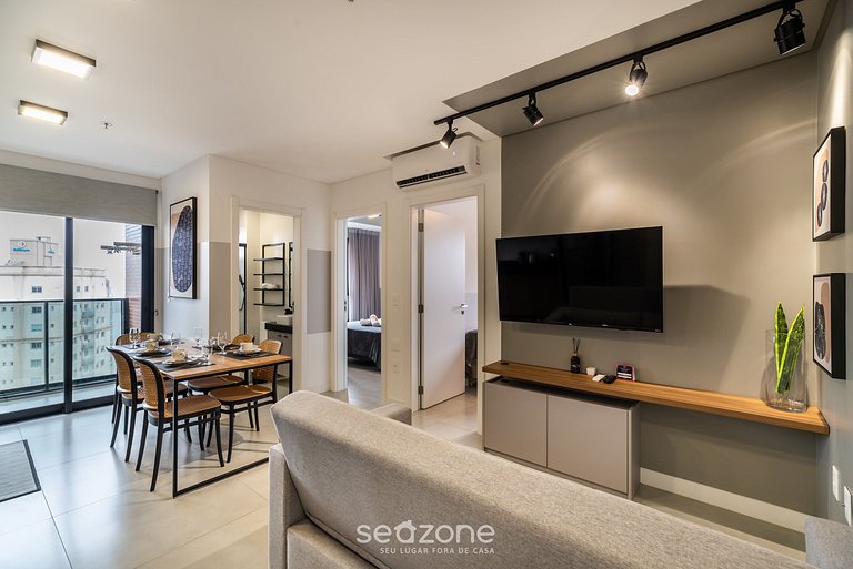 Apto vista mar c/ parrilla 280m playa MHF1108