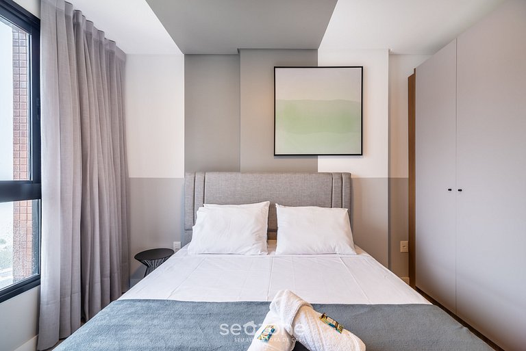 Apto vista mar c/ parrilla 280m playa MHF1108