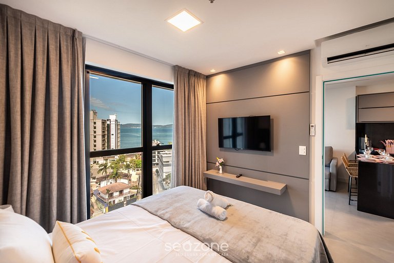 Apartamento com vista para o mar em condomínio a 280 metros
