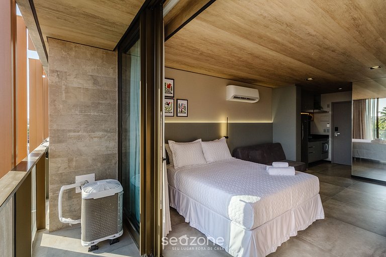 Elegante estudio c/ vista lateral al mar - NWT0420