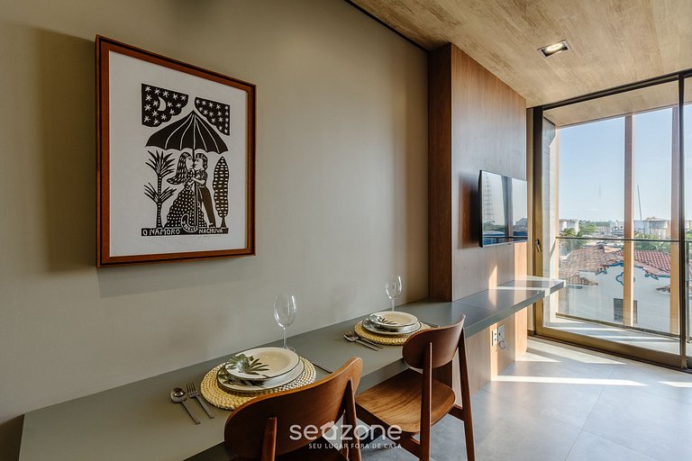 Elegante estudio c/ vista lateral al mar - NWT0420