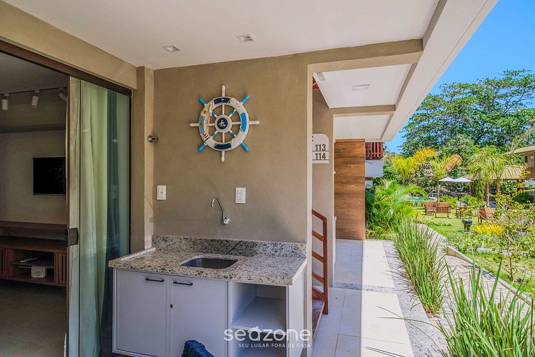 Apto con piscina y 2 suites en Guarajuba TRA0014