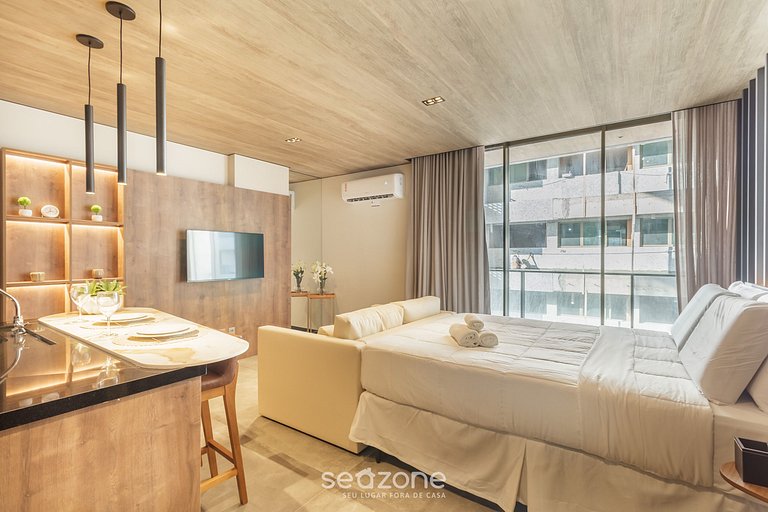 Estúdio completo com Vista Lateral p/ Mar NWT0503