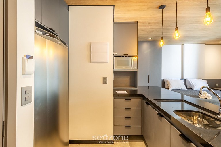 Aconchegante estúdio vista lateral p/ mar NWT0902