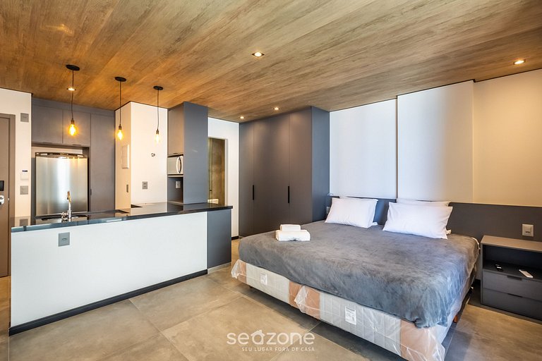 Aconchegante estúdio vista lateral p/ mar NWT0902