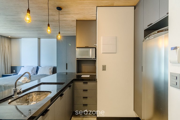 Estúdio na Orla c/ Piscina e Sauna NWT0903