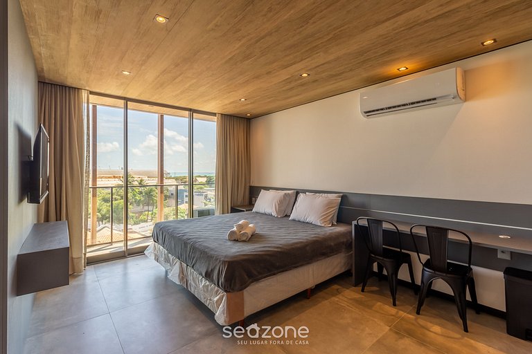 Studio c/ Varanda e Vista Lateral Mar | NWT0917