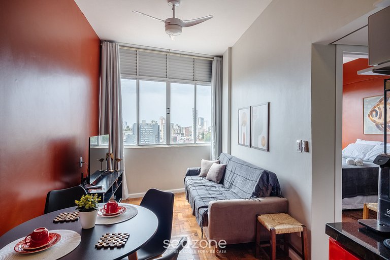 Apto completo 1Q 350m Elevador Lacerda HAI0702