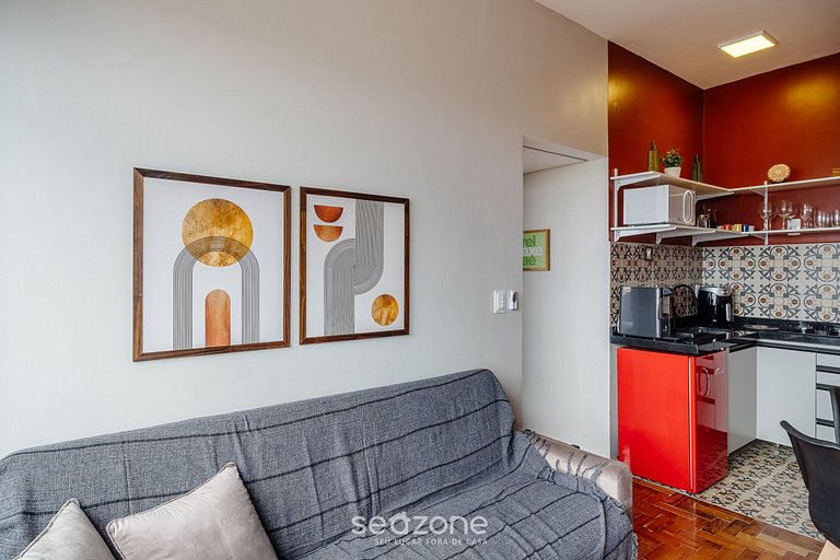 Apto completo 1Q 350m Elevador Lacerda HAI0702