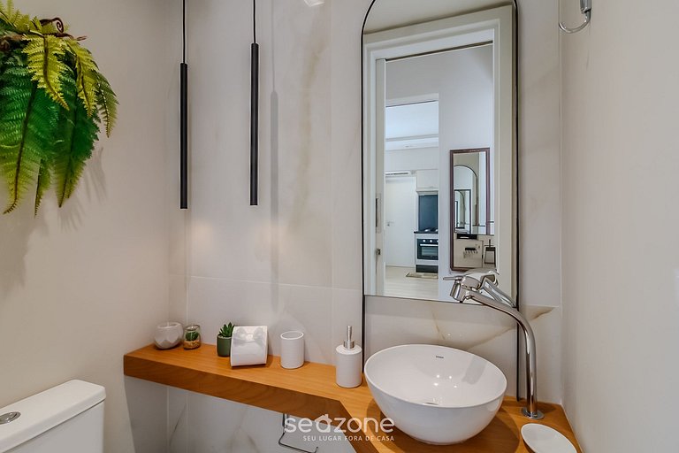 Apto vista mar a 200m do mar c/ 2 qts BC EBC0603