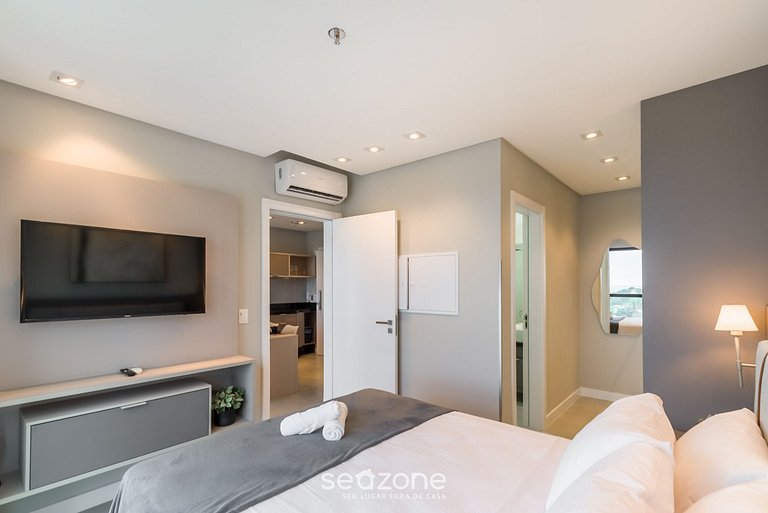 Apartamento com vista para o mar, condomínio a 280 metros da