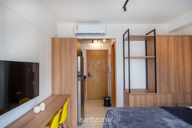 Estudio moderno c/ piscina a 450m de playa PRV1003