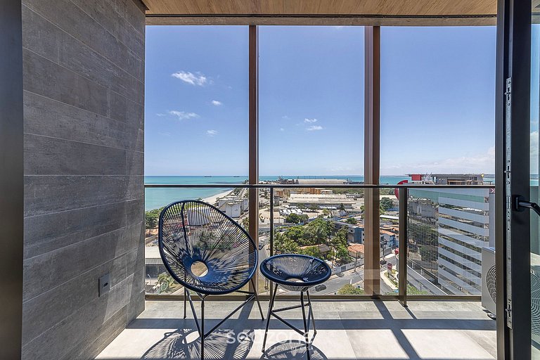 Estúdio moderno na Orla c/ vista mar - NWT1418