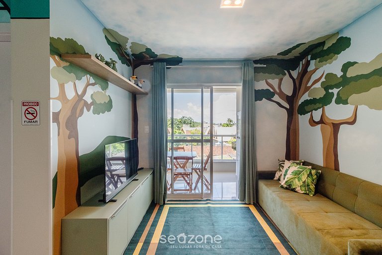 Apto temático de animais a 600m da Praia OBP0303