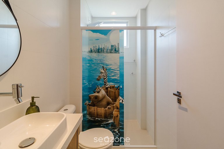 Apto temático de animais a 600m da Praia OBP0303