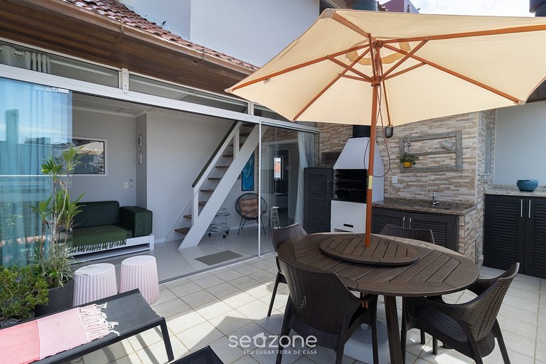 Linda cobertura a 5 minutos da praia Jurere COS302