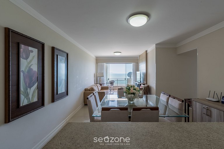 Aconchegante apto com varanda vista mar CET1702