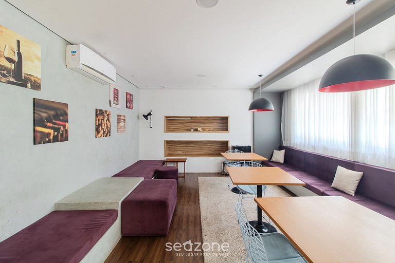 TH608 Charmoso Studio no 6 andar no Setor Bueno - Completo