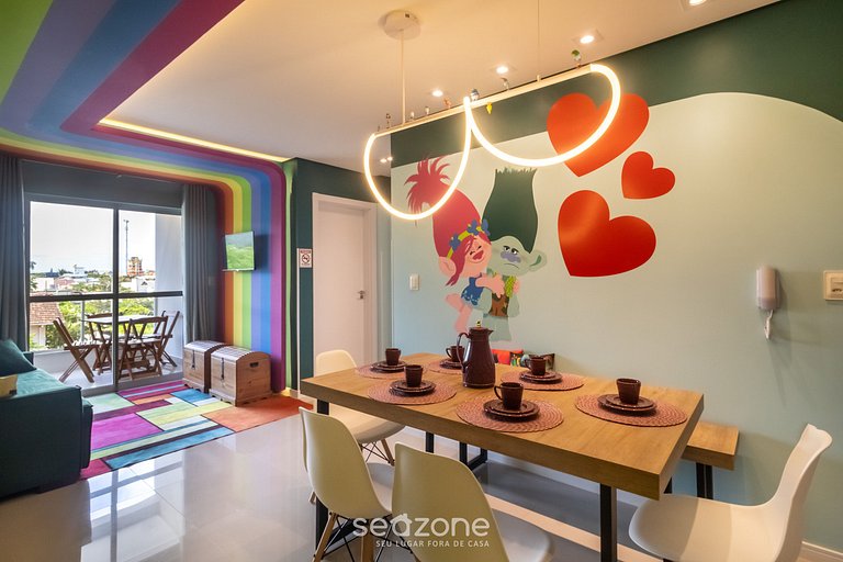 Apto 2Q temático Arco-Íris c/ churrasq OBP0301