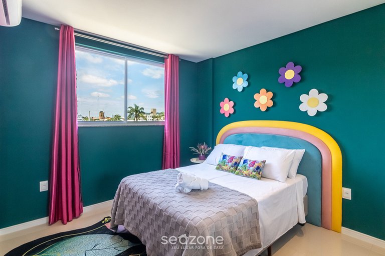 Ap temático de 2 hab Arcoíris c/ barbacoa OBP0301