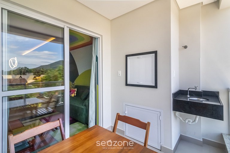 Ap temático de 2 hab Arcoíris c/ barbacoa OBP0301