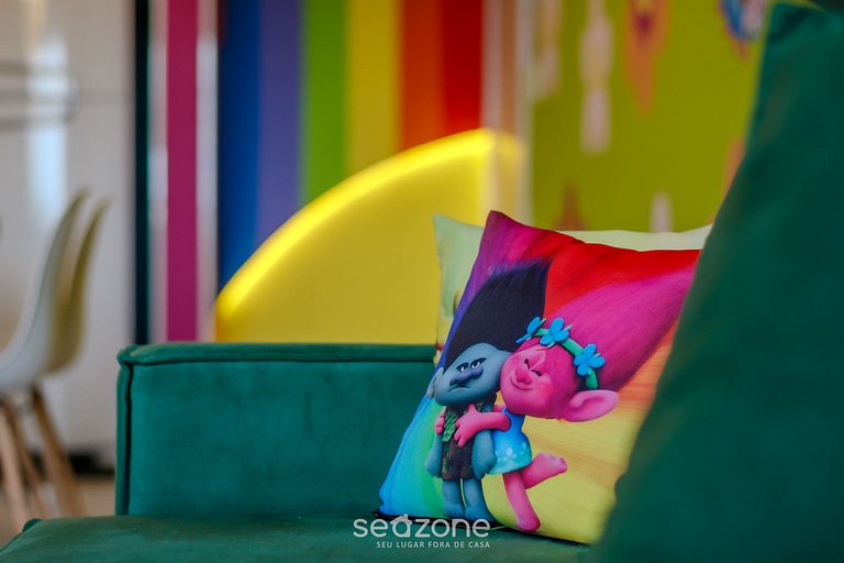 Apto 2Q temático Arco-Íris c/ churrasq OBP0301