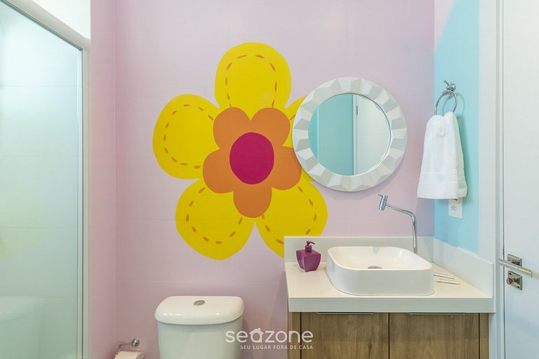 Ap temático de 2 hab Arcoíris c/ barbacoa OBP0301